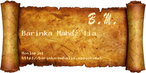 Barinka Mahália névjegykártya